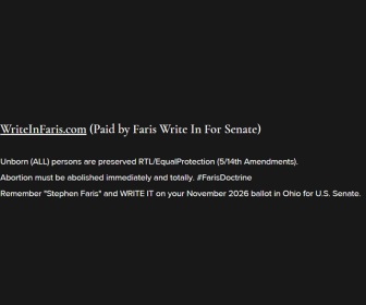 Stephen Faris Independent candidate for Ohio U.S. Senator 2026